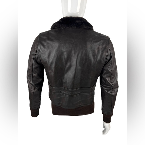 Type G-1 Flyers Jacket Mens Size 36 Excelled Sheepskin Leather Coat Brown DSCP - Picture 4 of 16